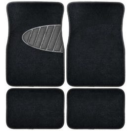 Auto Floor Mats, Black Carpet With Heal Pad, 4-Pc. Supply