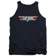 TOP GUN : DISTRESSED LOGO ADULT TANK NAVY MD on Sale