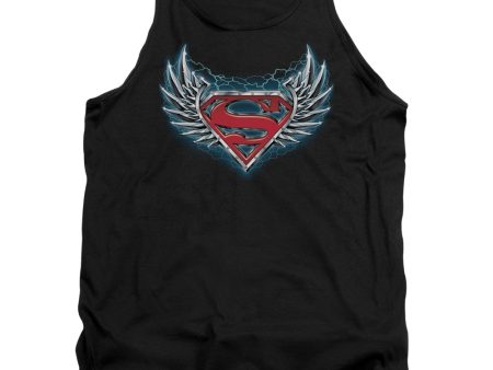 SUPERMAN : STEEL WINGS LOGO ADULT TANK BLACK MD Online now