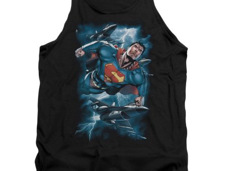 SUPERMAN : STORMY FLIGHT ADULT TANK Black SM Discount