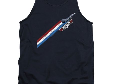 TOP GUN : STRIPES ADULT TANK Navy LG on Sale