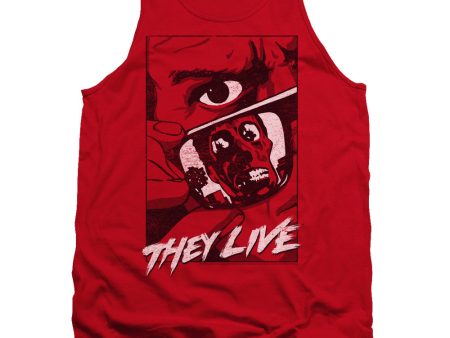 THEY LIVE : GRAPHIC POSTER ADULT TANK Red SM Online Hot Sale