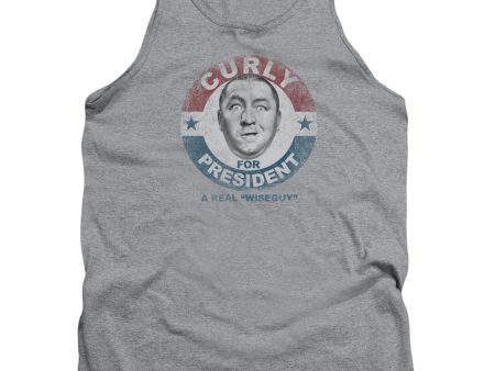 THREE STOOGES : CURLY FOR PRESIDENT ADULT TANK ATHLETIC HEATHER XL Sale