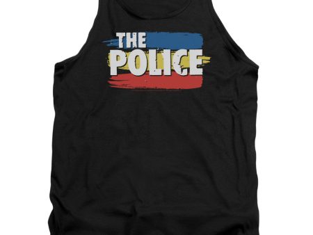 THE POLICE : THREE STRIPES LOGO ADULT TANK Black 2X Discount