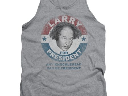 THREE STOOGES : LARRY FOR PRESIDENT ADULT TANK ATHLETIC HEATHER XL Online now