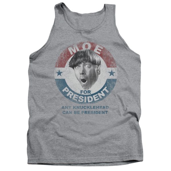 THREE STOOGES : MOE FOR PRESIDENT ADULT TANK ATHLETIC HEATHER SM Online Sale