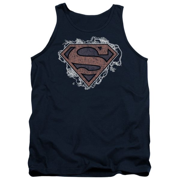 SUPERMAN : STORM CLOUD SUPES ADULT TANK NAVY LG For Cheap