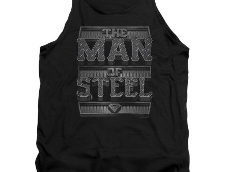 SUPERMAN : STEEL TEXT ADULT TANK BLACK XL on Sale