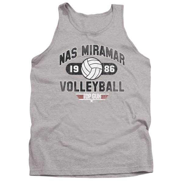 TOP GUN : NAS MIRAMAR VOLLEYBALL ADULT TANK ATHLETIC HEATHER SM Sale