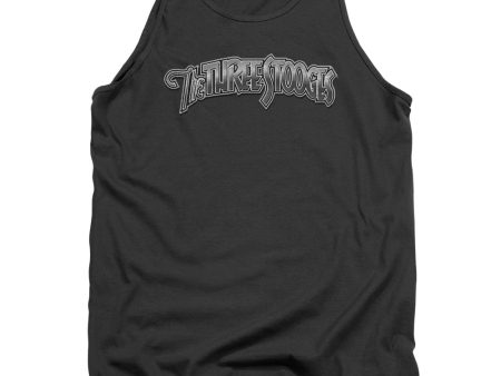 THREE STOOGES : METALLIC LOGO ADULT TANK CHARCOAL SM Online Hot Sale