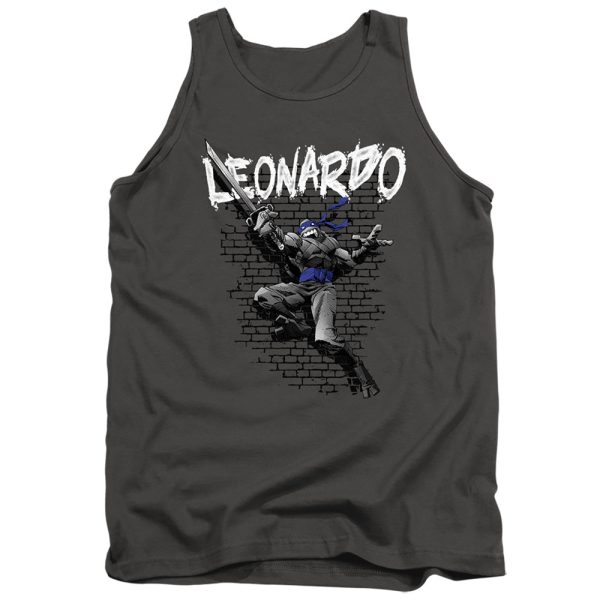 TEENAGE MUTANT NINJA TURTLES : TMNT LEONARDO ADULT TANK Charcoal SM on Sale