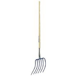 10-In. Forged Steel Manure Fork, 54-In. Handle, 6 Tines For Sale