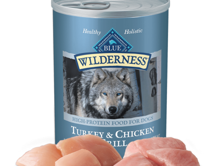 Blue Buffalo Wilderness Grain Free Canned Dog Food, Turkey and Chicken Grill Recipe (12x12.5 oz) Supply